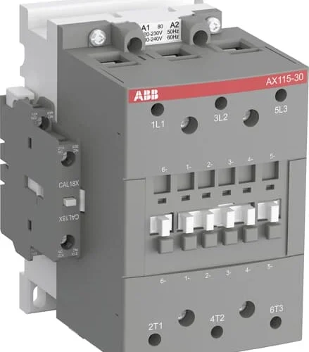 ABB AX115-30 contactor Malaysia, a grey industrial electrical component with three main terminals labeled 1L1, 3L2, and 5L3