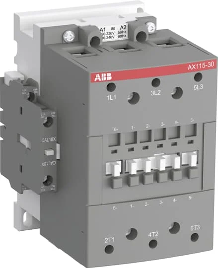ABB AX115-30 contactor Malaysia, a grey industrial electrical component with three main terminals labeled 1L1, 3L2, and 5L3